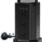 Power Strip Surge Protector Tower 12 AC Outlets 6 USB Charging Station 6.5Ft Extension Cord Black